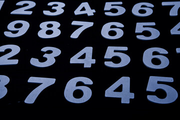 Background of numbers. from zero to nine. Finance data concept. Matematic. Seamless pattern with numbers. financial crisis concept. Business success