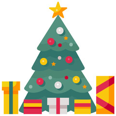 christmas tree flat icon