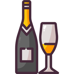 champagne line icon