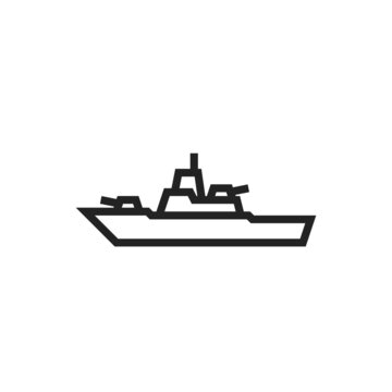 recommend clip art: frigate warship line icon. military ship symbol. isolated vector image