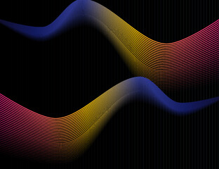 Couple tails of Retro night color on black background