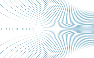 Blue minimal wavy lines abstract futuristic tech background. Vector digital design