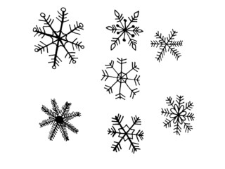 set of snowflakes