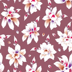 tropical flowers seamless pattern vector design texture with colorful abstract plants and leaves on pastel background. fashionable fabric texture. floral wallpaper decorative