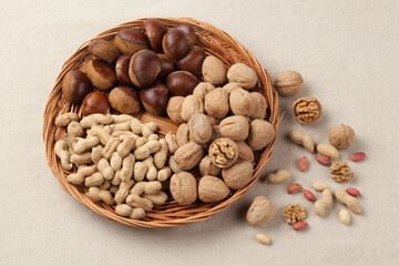 밤,잣,땅콩,호두,건강식품,견과류,고해상,다수,단면,백그라운드,사람없음,실내,오브젝트,음식,절단