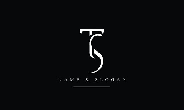 ST, TS, S, T abstract letters logo monogram