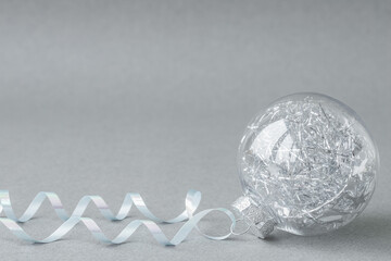Christmas ornament on gray background