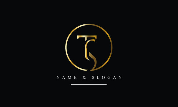 ST, TS, S, T abstract letters logo monogram