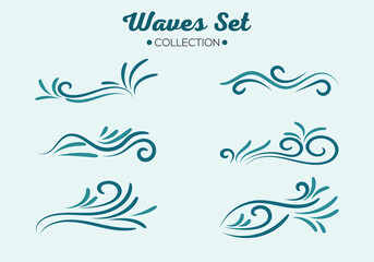 Fototapeta na wymiar Vector illustration of sea waves,natural water