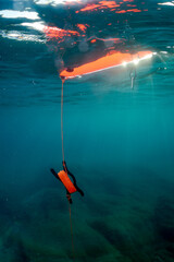 vertical photo of underwater fishing gear