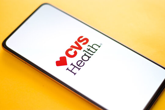 West Bangal, India - October 09, 2021 : CVS Health logo on phone screen stock image.
