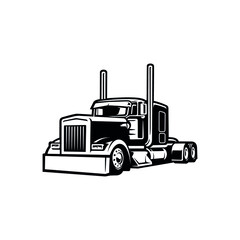 Semi truck 18 wheeler vector isolated in white background © winana