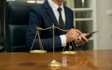 Lawyers having  Concepts of  Legal services at the law office