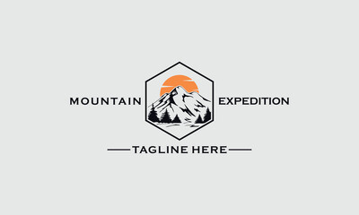 vector mountain and outdoor adventure logo