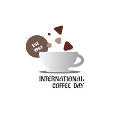 International Coffee Day, first October Event, drink coffe, international Coffe Day illustration, vector, remark. simple and elegant.