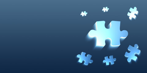 3d rendering jigsaw puzzle with connecting pieces Concepts of business solutions, success, and strategy Concept of a business. background jigsaw