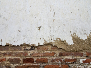 the abstract concrete and bricks wall. the obsolete wall for grunge background texture. aged texture for creative street design elements.