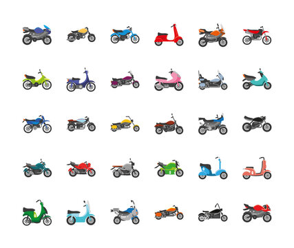 Set Of Motorcycles