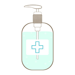Hand sanitizer bottle. Antibacterial gel. Hand soap.