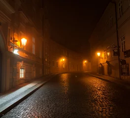 Kussenhoes The foggy medieval streets of old Europe © William