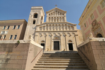Fototapeta na wymiar Cagliari Cathedral - Roman Catholic cathedral in Cagliari, Sardinia, Italy, dedicated to the Virgin Mary and to Saint Cecilia