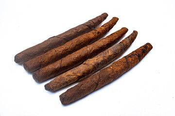 Handmade cigar made by lacandon people in Mexico