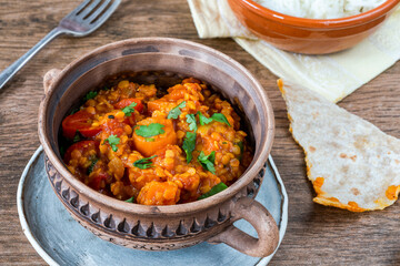 Red lentil dhal curry - obrazy, fototapety, plakaty