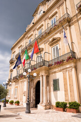 Fototapeta na wymiar Facade of the Town Hall of Taranto