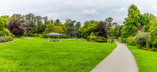 A view across the Valley Gardens in Harrogate, Yorkshire, UK in summertime