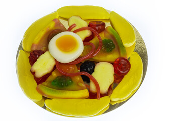 pizza of colorful gummy candy