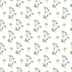 Seamless texture for your design. Hand-drawn floral background. Illustration can be used for templates, wallpaper. 