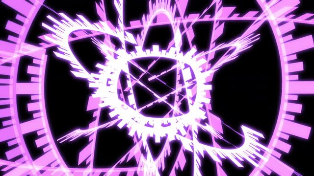 3D Arc Sphere Tribal Purple Large VJ Loop Animation