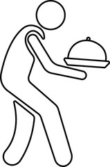 Man serving vector liner icon in illustration