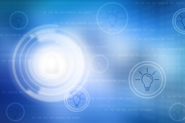 2d illustration bulb technology background

