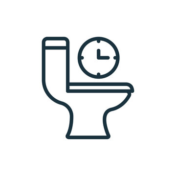 recommend clip art: Toilet Schedule Line Icon. Bathroom, Restroom with Toilet and Countdown, Deadline, Planning Linear Pictogram. Toilet Daily Schedule Outline Icon. Editable Stroke. Isolated Vector Illustration