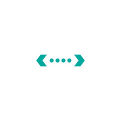 Vector distance icon. Two opposite horizontal arrows isolated on white. Flat stretch icon.