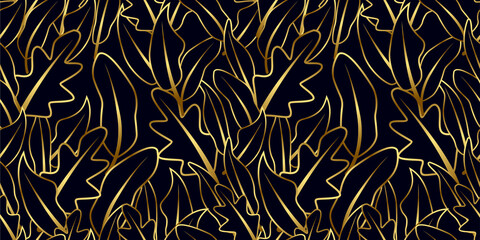 Tropical Leaves seamless pattern background