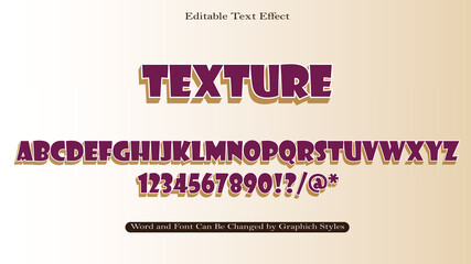 editable 3d texture with full set alphabet text effect