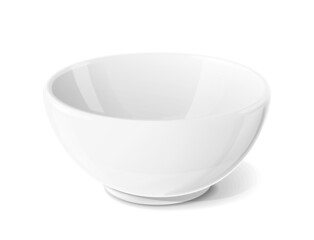 Ceramic bowl for food. Tableware, isolated on white background. Eps10 vector illustration.