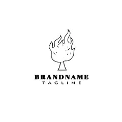 burning bush logo cartoon icon design template black isolated flat illustration