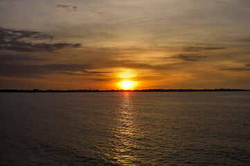 Fototapeta na wymiar Majestic sunset in San Fernando on the Philippines December 4, 2011