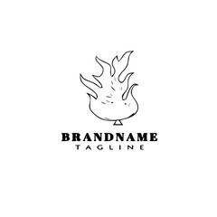 burning bush logo icon design template black isolated vector illustration