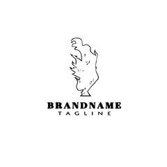 burning bush logo cartoon icon design template black isolated illustration