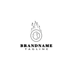 burnout logo cartoon icon design template black isolated cute illustration