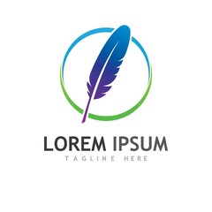 feather logo and symbol illustration