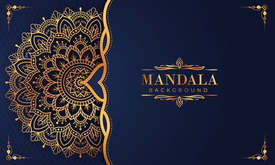 Luxury mandala background with golden arabesque pattern Arabic Islamic east style. Decorative mandala for print, poster, cover, brochure, flyer, banner, and your desired ideas. Mandala for Henna