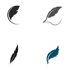 feather logo and symbol illustration