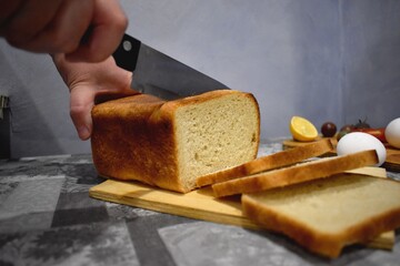 sliced bread on a cutting board