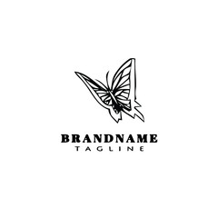 butterfly logo cartoon icon design template black isolated vector