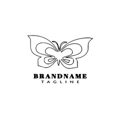 butterfly logo cartoon icon design template black graphic vector illustration